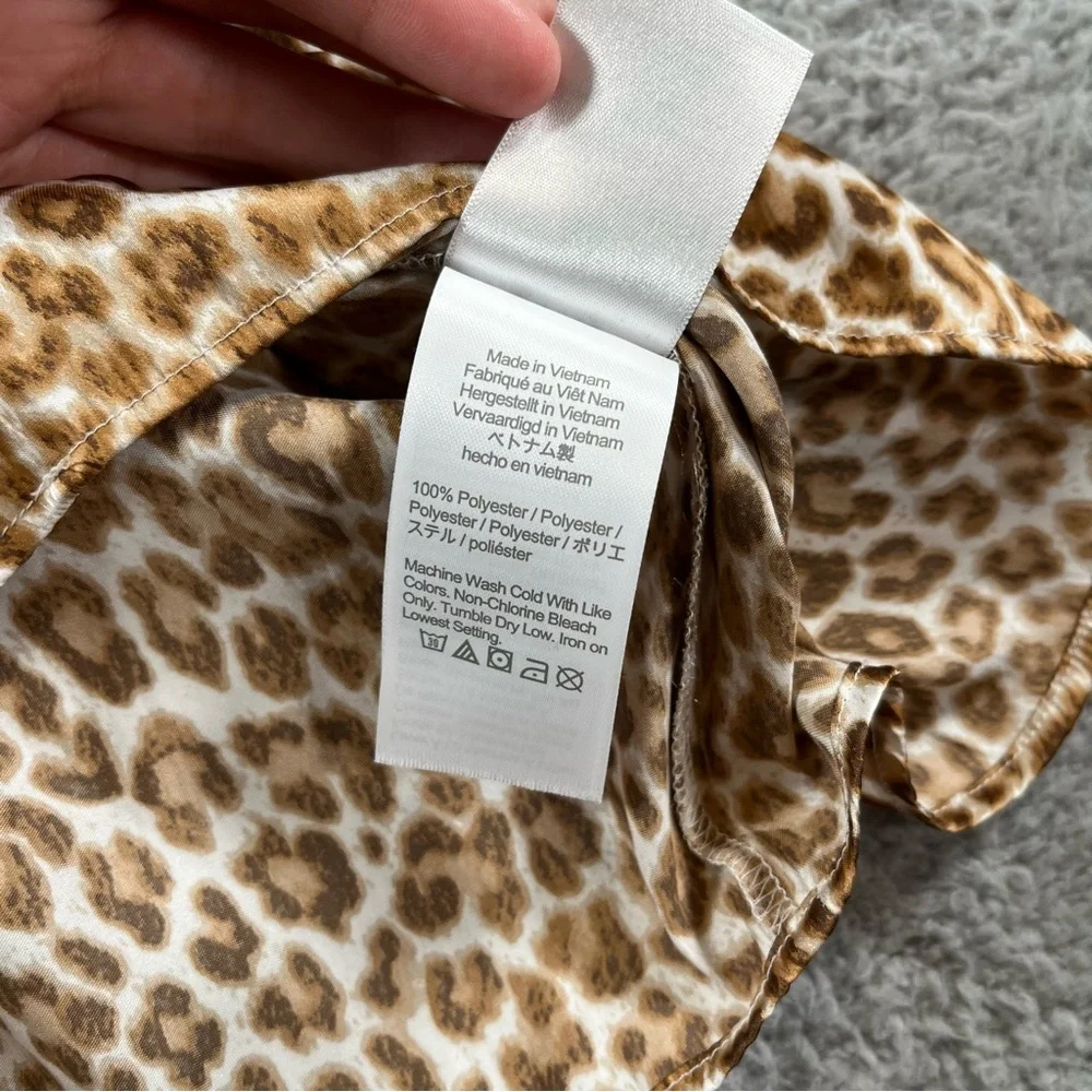 J.Crew‎ Women's Ruffleneck Drapey Top In Leopard Print Size XS